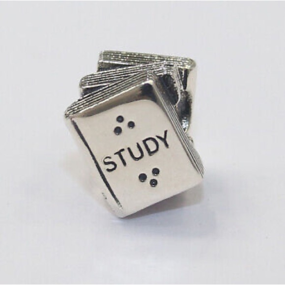 Pandora Sterling Silver Study Owl Text Book Charm - Picture 1 of 9